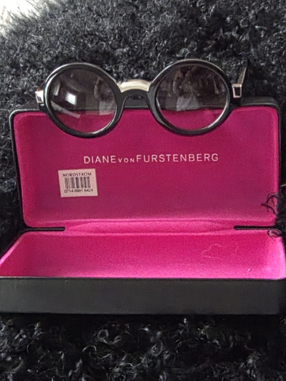 Diane Von Furstenburg Bold Round Sunglasses & Case